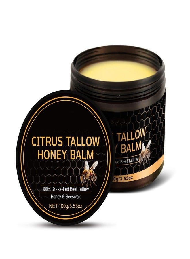 Grospe Advanced Citrus Tallow Honey for Skin,Organic Grass-Fed Beef Tallow Balm with Raw Honey,Skin and Face Moisturizer for Deep Hydration - 3.53 Oz - Image 1